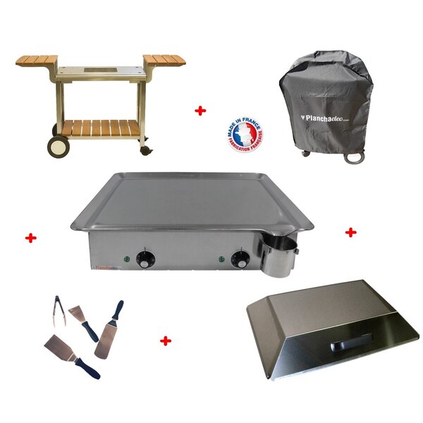 Pack plancha électrique planchaelec classic 600 inox - chariot elysee 600