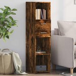 vidaXL Buffet haut chêne fumé 30x42 5x124 cm bois d'ingénierie