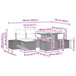 vidaXL Ensemble de canapé de jardin avec coussin 7 Pièces Marron et rouge