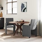 vidaXL Chaises de Salle à Manger avec Roues 2 Pièces Gris foncé