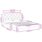 vidaXL Cadre de lit avec LED sans matelas gris foncé 140x190cm velours