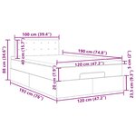 vidaXL Lit ottoman avec matelas rose 120x190 cm velours