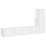 vidaXL Ensemble meuble TV 3 Pièces Blanc brillant Bois d'ingénierie