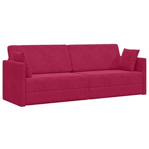 vidaXL Canapé-lit au sol Bordeaux 213 x 70 x 77 cm Velours