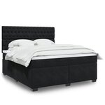 vidaXL Sommier à lattes de lit avec matelas Noir 180x200 cm Velours