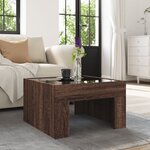 vidaXL Table basse avec LED infini chêne marron 50x50x30 cm