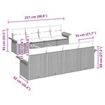 vidaXL Canapé de Jardin 9 pièces avec Coussins Noir Poly Rattan Acacia
