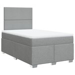 vidaXL Sommier à lattes de lit avec matelas Gris clair 120x200cm Tissu
