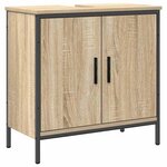 vidaXL Ensemble de mobilier de salle de bain avec étagère 2 Pièces Marron