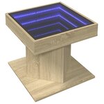 vidaXL Table basse avec LED chêne sonoma 50x50x45 cm bois d'ingénierie