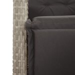 vidaXL Ensemble à manger de jardin et coussins 7 Pièces gris clair rotin