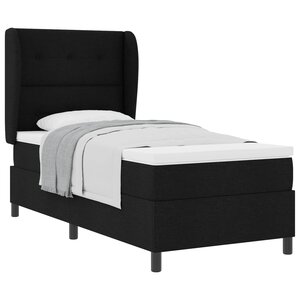 vidaXL Lit à ressorts avec matelas Noir 80 x 200 cm tissu