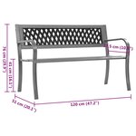 vidaXL Banc de jardin Noir 120 cm Acier
