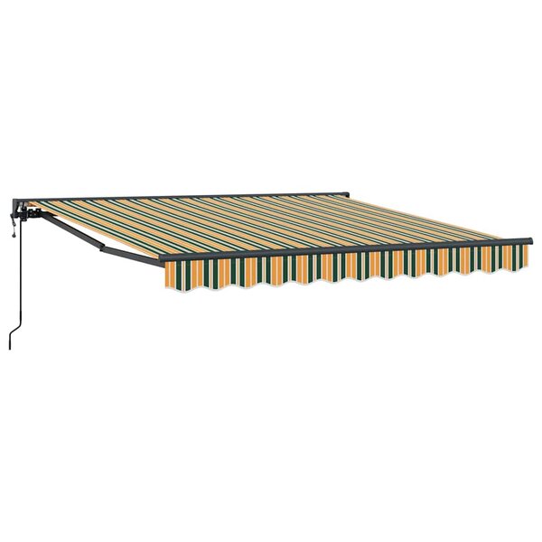 vidaXL Auvent Rétractable Vert et jaune 350x250 cm tissu