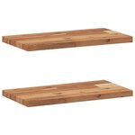 vidaXL Étagères flottantes 2 Pièces 60x20x2 cm acacia massif à l'huile