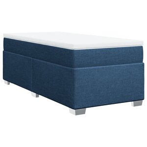 vidaXL Sommier à lattes de lit avec matelas Bleu 90x190 cm Tissu