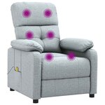 vidaXL Fauteuil de massage Gris clair Tissu