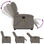 vidaXL Fauteuil inclinable de massage Taupe Tissu