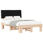 vidaXL Cadre de lit avec tête de lit rembourrée Noir 120 x 190 cm