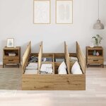 vidaXL Cadre de lit avec stockage chêne artisanal 200 x 120 x 31 5 cm