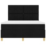 vidaXL Lit à ressort LED avec matelas Noir 140 x 190 cm tissu