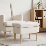 vidaXL Pouf Crème 55 x 35 x 41 cm Bouclé