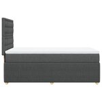 vidaXL Sommier à lattes de lit avec matelas Gris foncé 90x200 cm Tissu