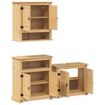 vidaXL Ensemble de meubles salle de bain 3 Pièces Corona bois pin massif