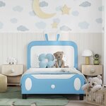 vidaXL Cadre de lit pour enfants avec tête de lit Bleu 90 x 190 cm PU