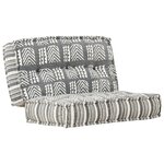 vidaXL Pouf 100x100x20 cm Gris rayé Tissu