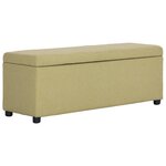 Banquette pouf tabouret meuble banc avec compartiment de rangement 116 cm vert polyester 3002082