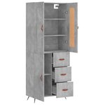 vidaXL Buffet haut Gris béton 69 5x34x180 cm Bois d'ingénierie