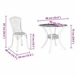 vidaXL Ensemble de salle à manger pour jardin 5 Pièces Noir Aluminium