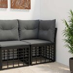 vidaXL Unité de canapé d'angle modulable pour extérieur Noir polyrotin