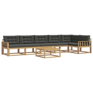 vidaXL Ensemble de canapés d'extérieur 7 Pièces Blanc et anthracite