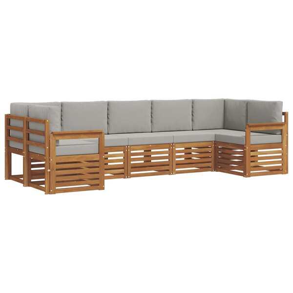 vidaXL Ensemble de canapés d'extérieur 7 pc Gris Naturel et Clair