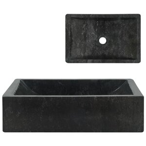 vidaXL Lavabo 45x30x12 cm marbre noir brillant