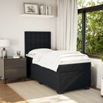 vidaXL Sommier à lattes de lit avec matelas Noir 90x200 cm Velours