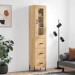 vidaXL Buffet haut Chêne sonoma 34 5x34x180 cm Bois d'ingénierie