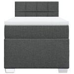 vidaXL Sommier à lattes de lit avec matelas Gris foncé 80x200 cm Tissu