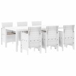 vidaXL Ensemble de salle à manger pour jardin 7 Pièces Blanc Rattan Polt