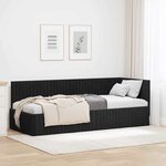 vidaXL Cadre de lit d'angle avec tête de lit Noir 80 x 200 cm Velours