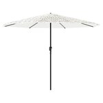 vidaXL Parasol de jardin avec mât en acier blanc 324x324x247 cm