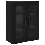 vidaXL Haut Armoire 2 Pièces Chêne noir Bois Aggloméré et Verre