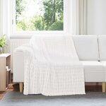 vidaXL Jeté Blanc 200 x 150 cm Toison