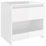 vidaXL Tables de chevet 2Pièces Blanc brillant 40x30x39cm Bois ingénierie