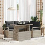vidaXL Ensemble de canapé de jardin 5 Pièces Gris clair 100 x 55 x 73 cm