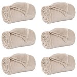 vidaXL Couvertures à jeter 6 Pièces Beige 220 x 240 cm Toison
