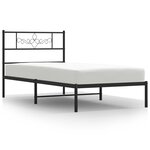 vidaXL Cadre de lit métal sans matelas avec tête de lit noir 80x200 cm