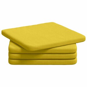 vidaXL Coussins de siège 4 Pièces Jaune clair 40 x 40 x 3 cm tissu